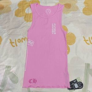 Chrome Hearts Pink Ribbed Vest